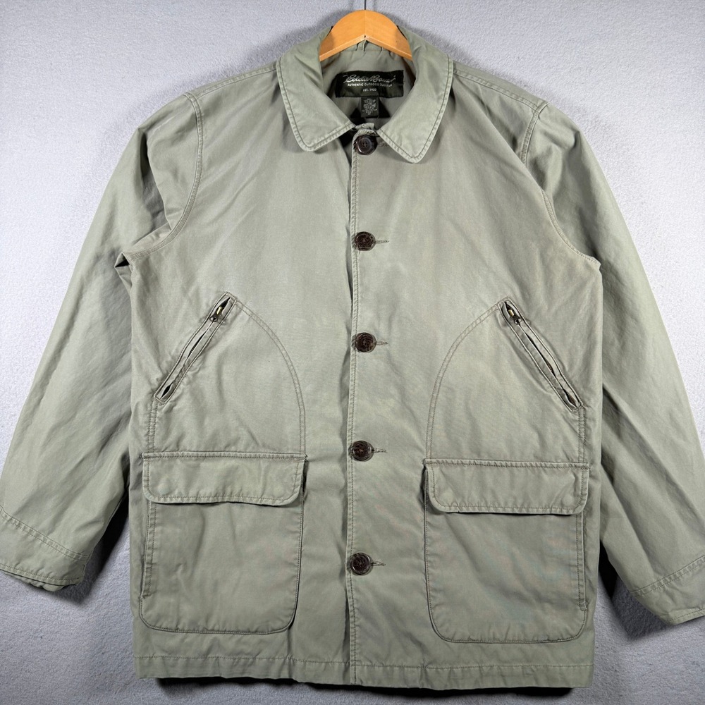 Eddie Bauer Mens XL Tall Sage Green Cotton Nylon Utility Chore Coat Barn Jacket